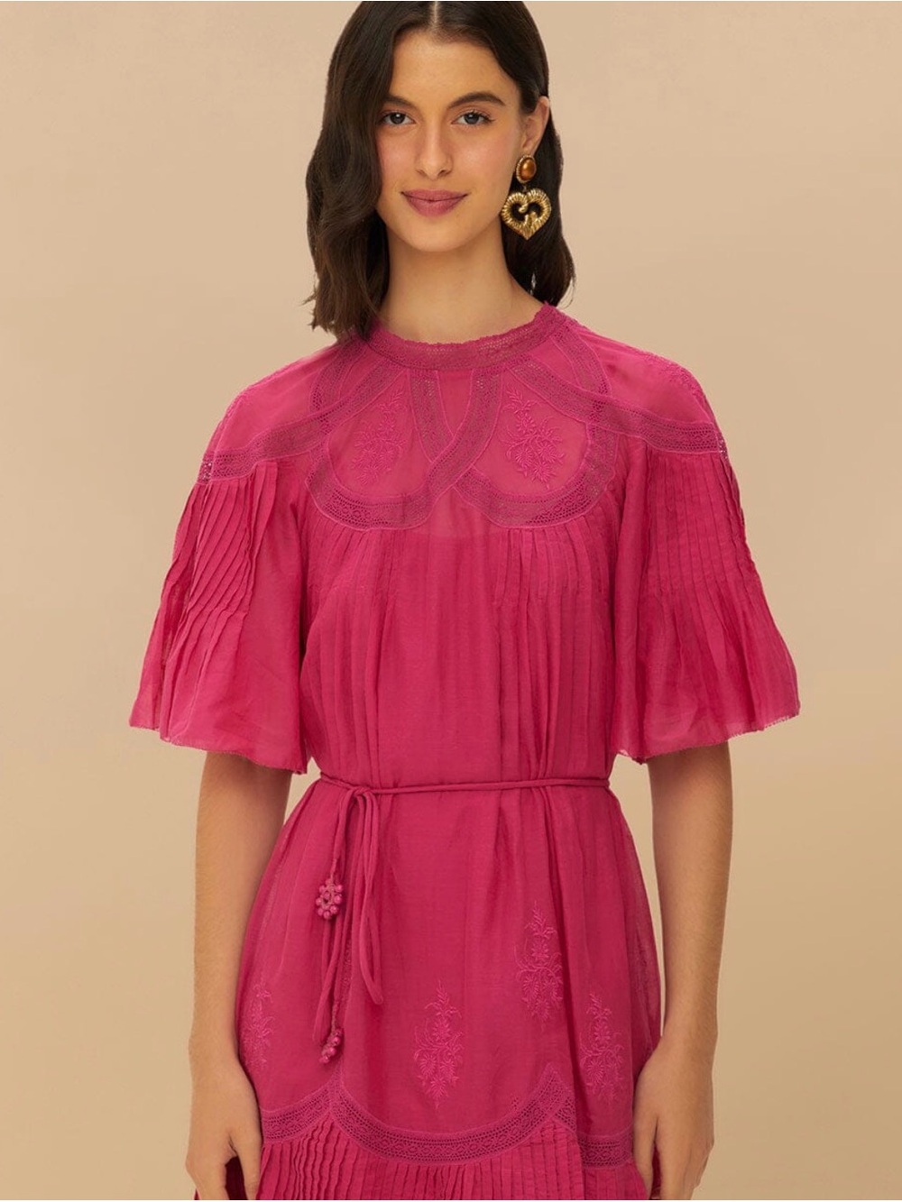 FARMRIO Pink Short Sleeve Mini Dress NWT